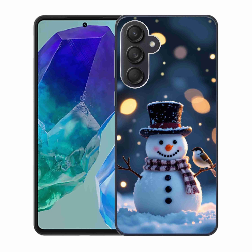 Gelový kryt mmCase na Samsung Galaxy M55 5G - vánoční sněhulák