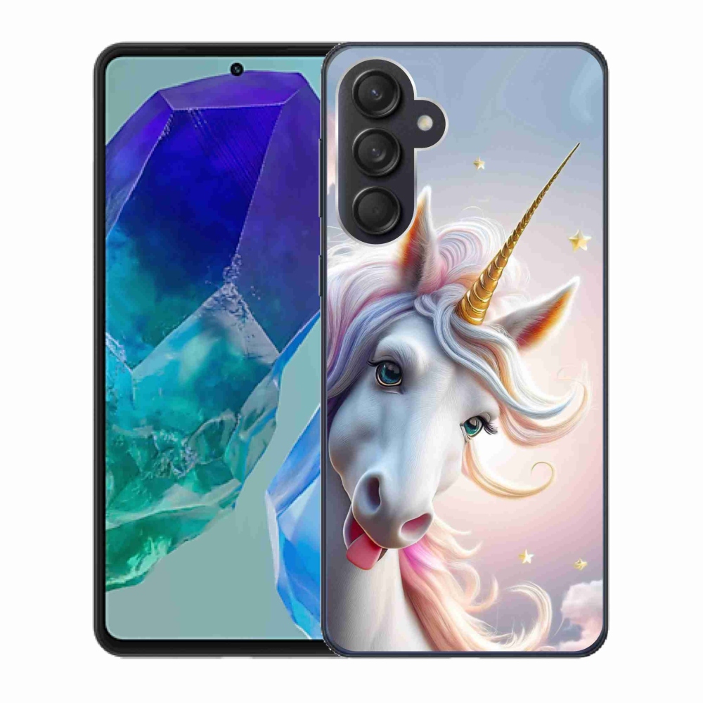 Gelový kryt mmCase na Samsung Galaxy M55 5G - veselý jednorožec