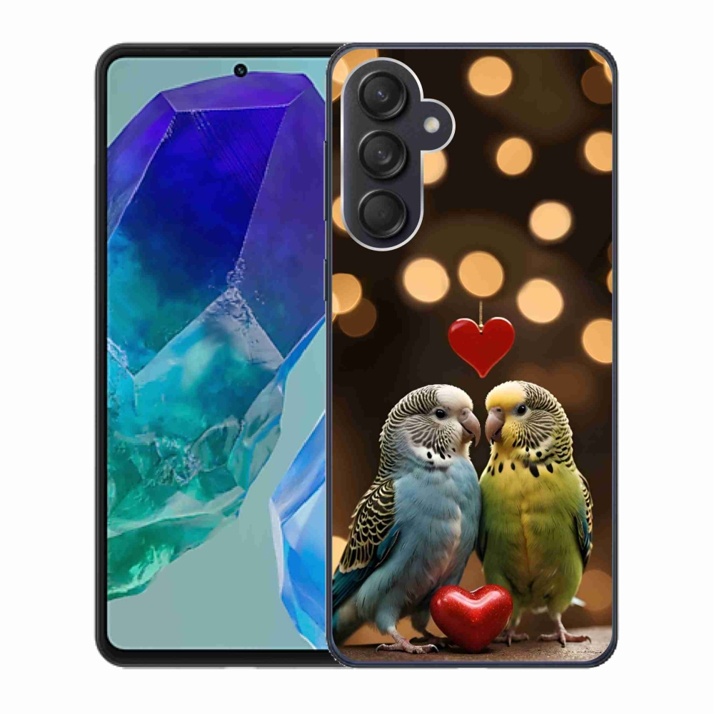 Gelový kryt mmCase na Samsung Galaxy M55 5G - zamilovaní papoušci