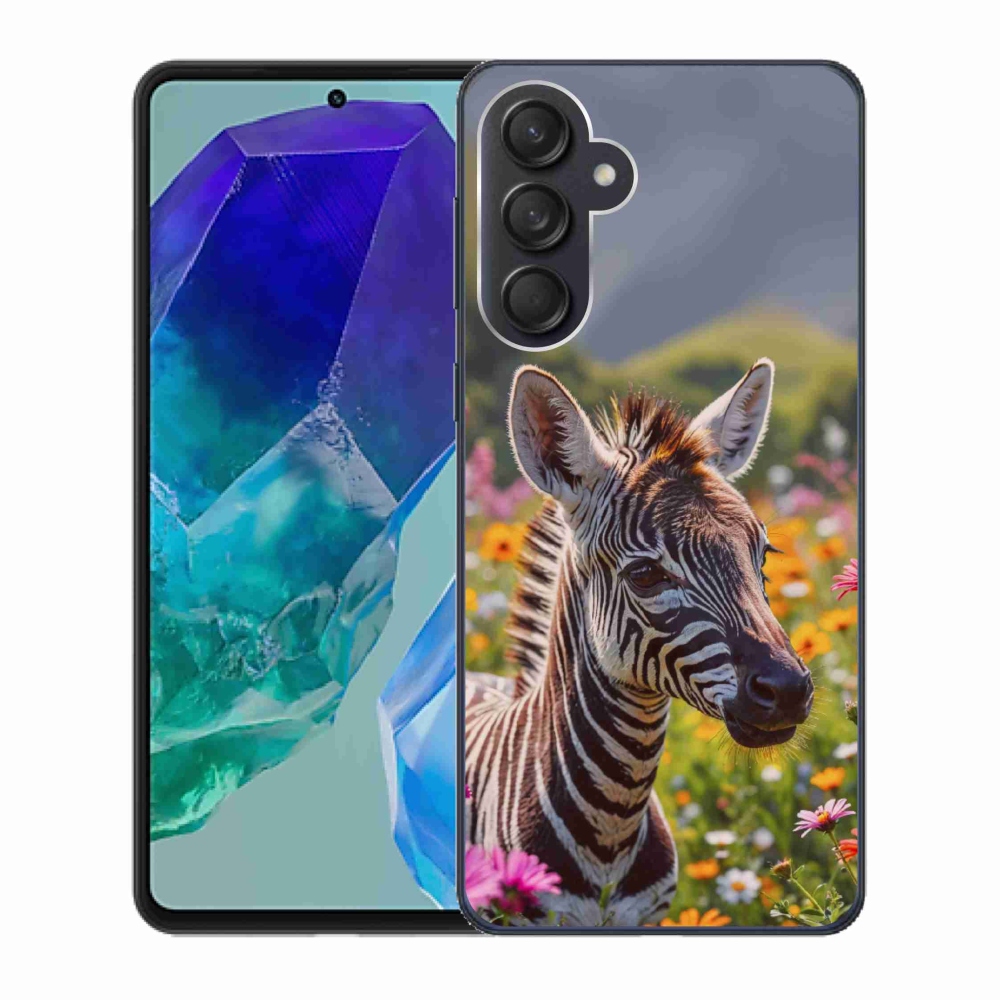 Gelový kryt mmCase na Samsung Galaxy M55 5G - zebra na louce