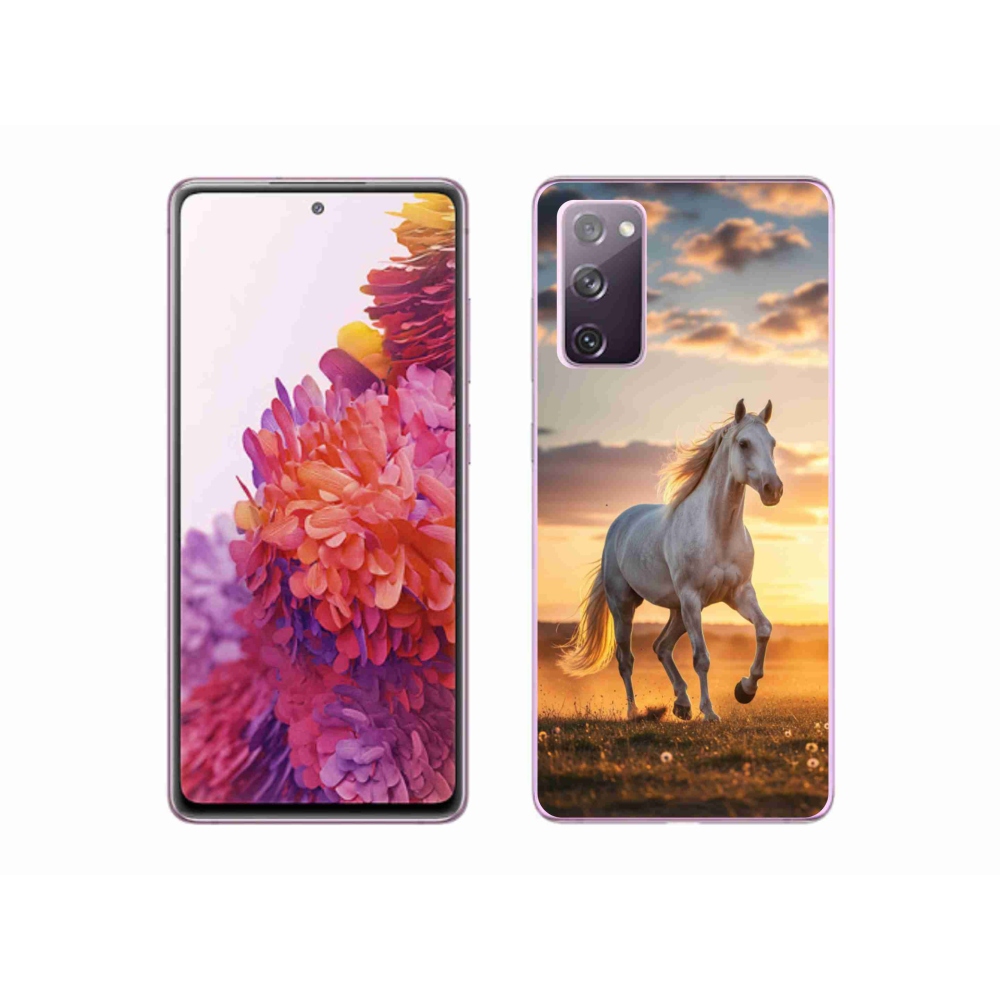 Gelový kryt mmCase na Samsung Galaxy S20 FE - běžící bílý kůň 2