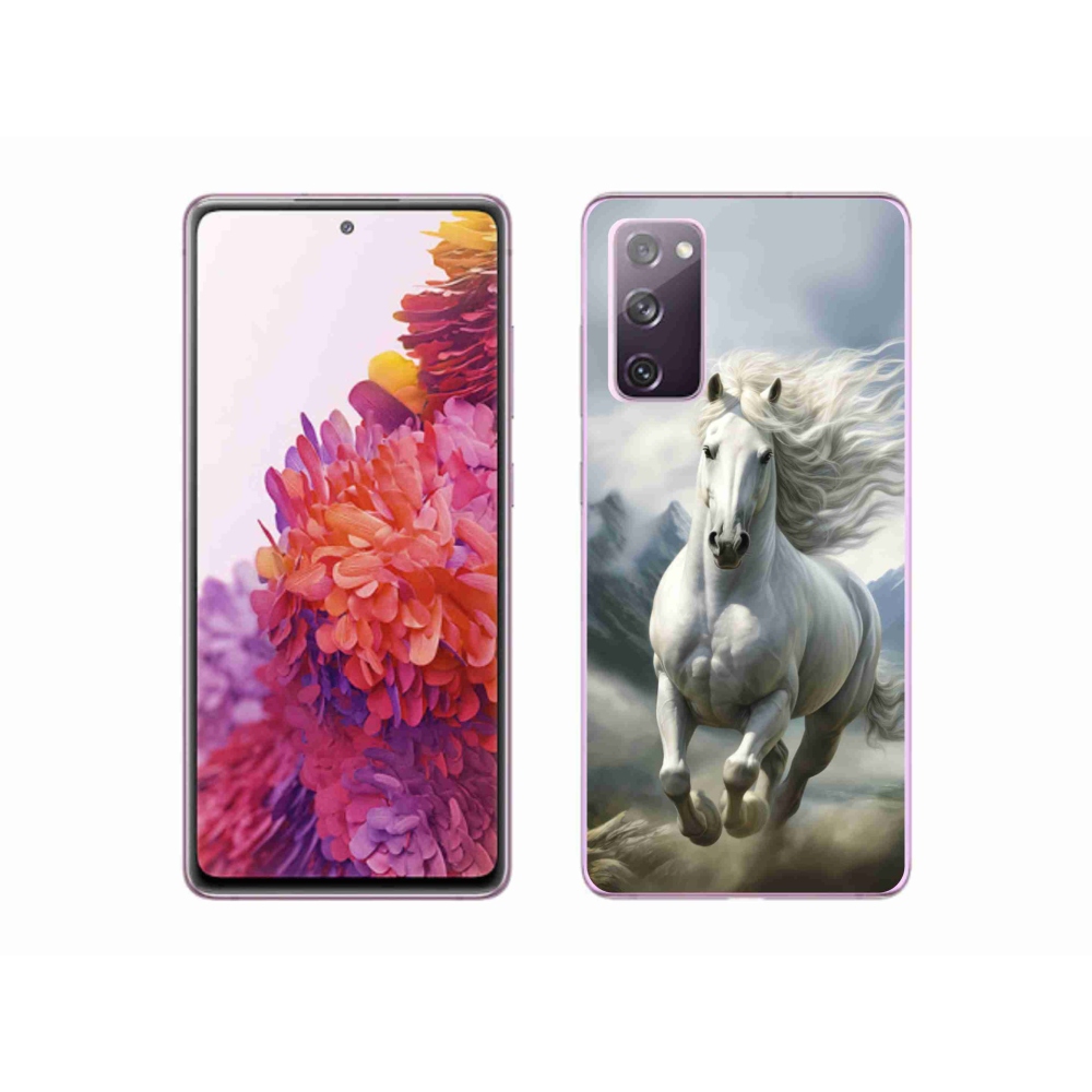 Gelový kryt mmCase na Samsung Galaxy S20 FE - běžící bílý kůň 3