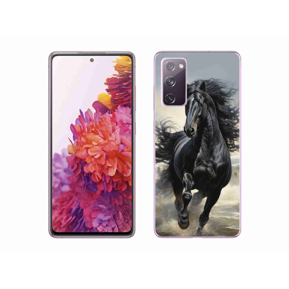 Gelový kryt mmCase na Samsung Galaxy S20 FE - běžící černý kůň