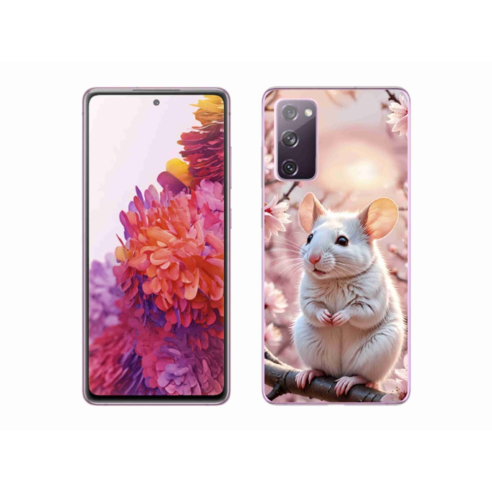 Gelový kryt mmCase na Samsung Galaxy S20 FE - bílá myš na větvi