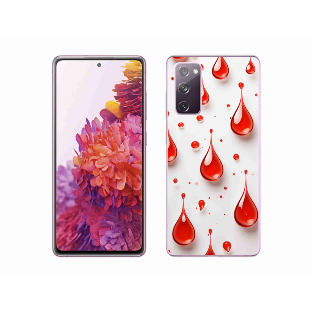 Gelový kryt mmCase na Samsung Galaxy S20 FE - červené kapky