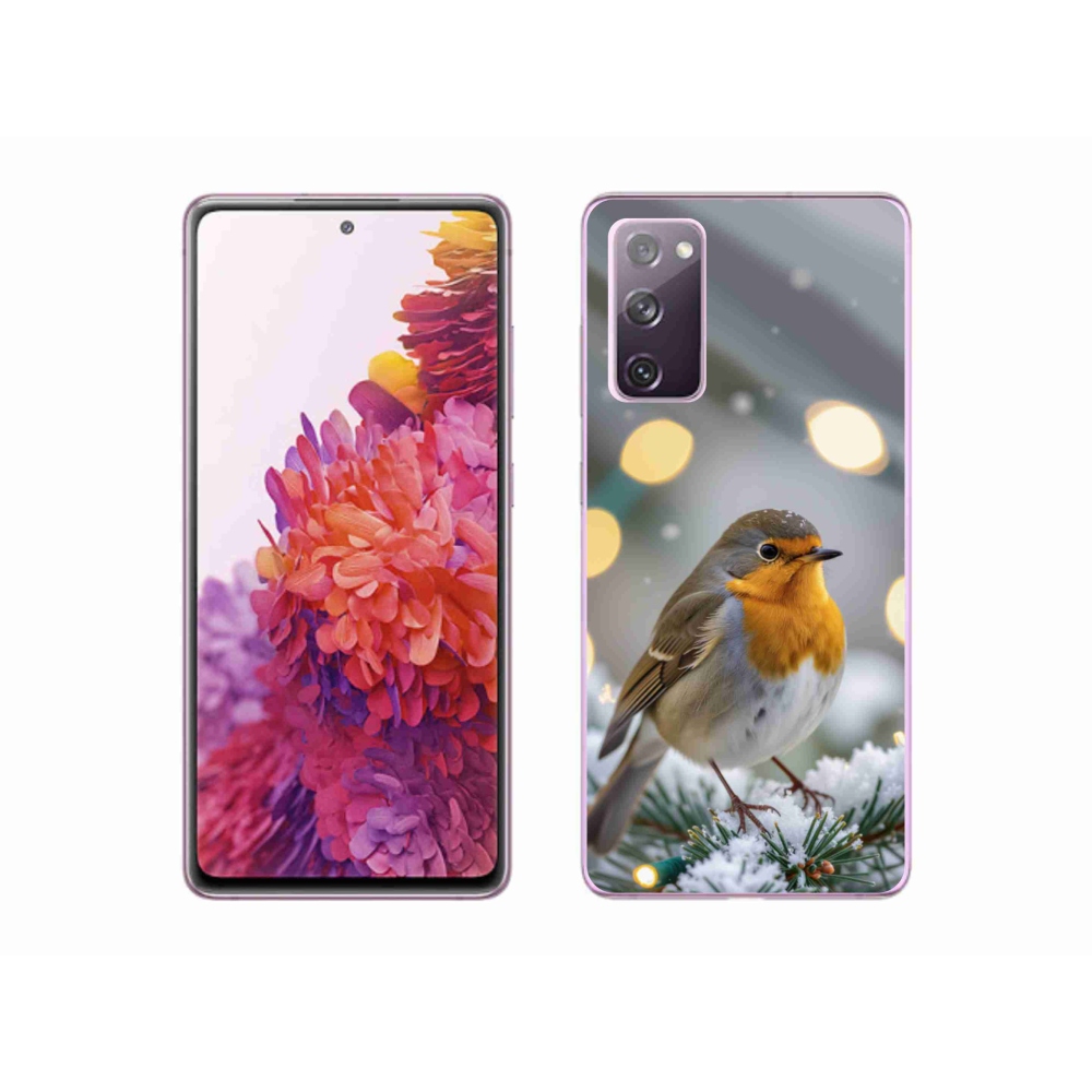 Gelový kryt mmCase na Samsung Galaxy S20 FE - červenka v zimě