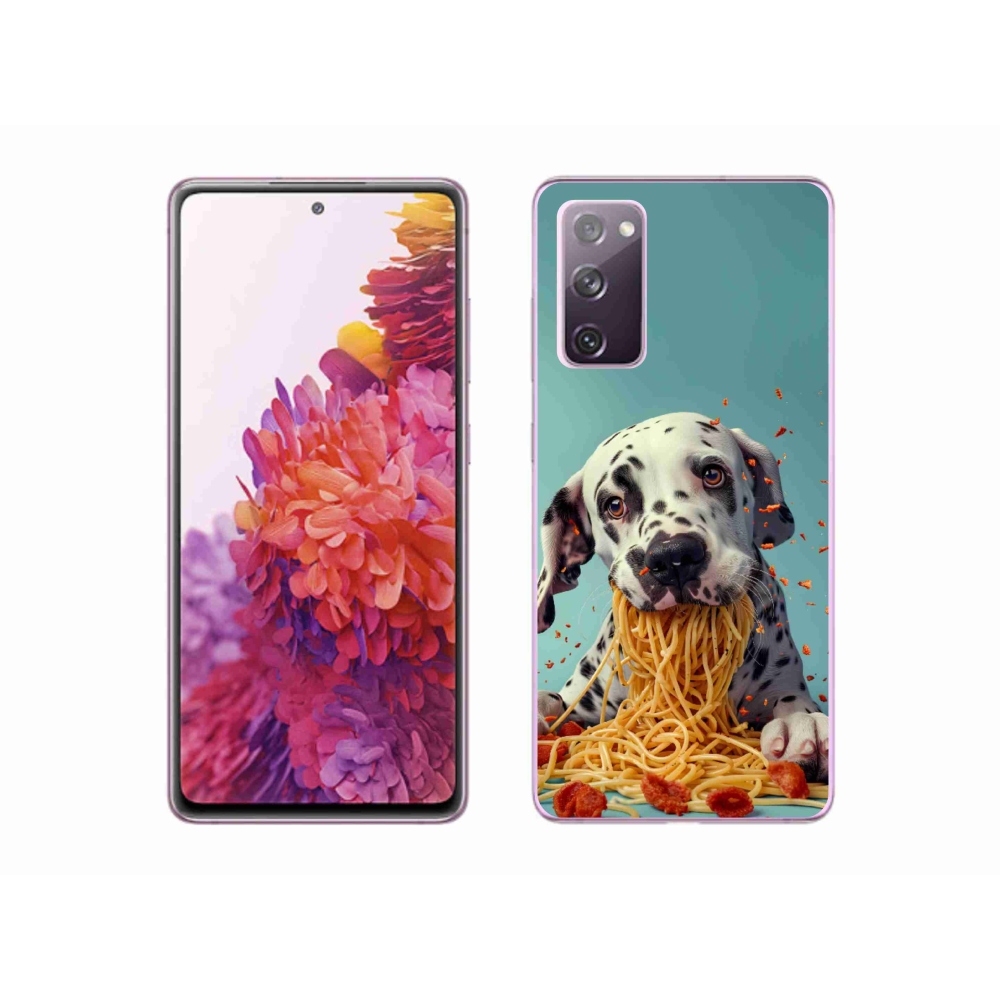 Gelový kryt mmCase na Samsung Galaxy S20 FE - dalmatin a špagety