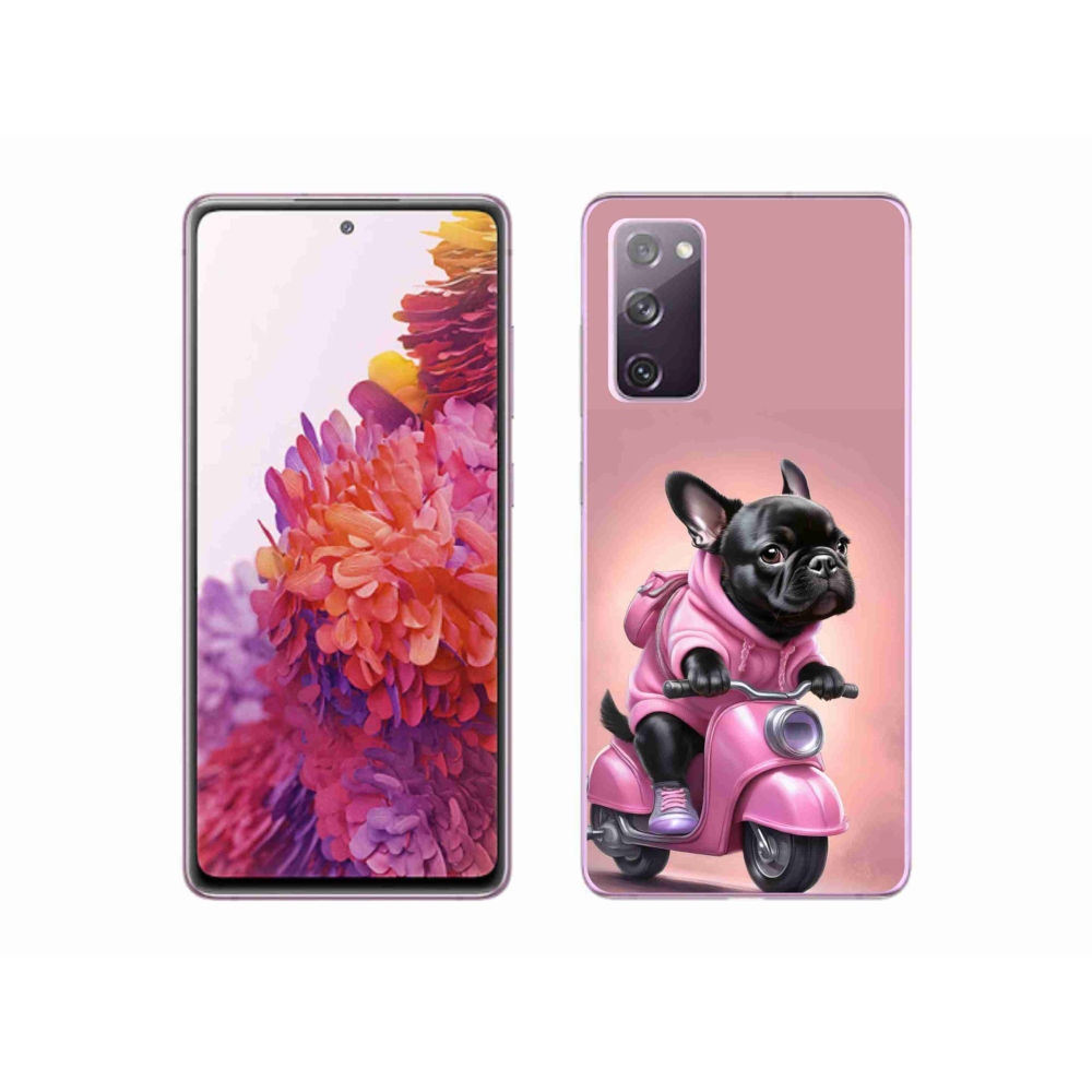 Gelový kryt mmCase na Samsung Galaxy S20 FE - francouzský buldoček na skútru