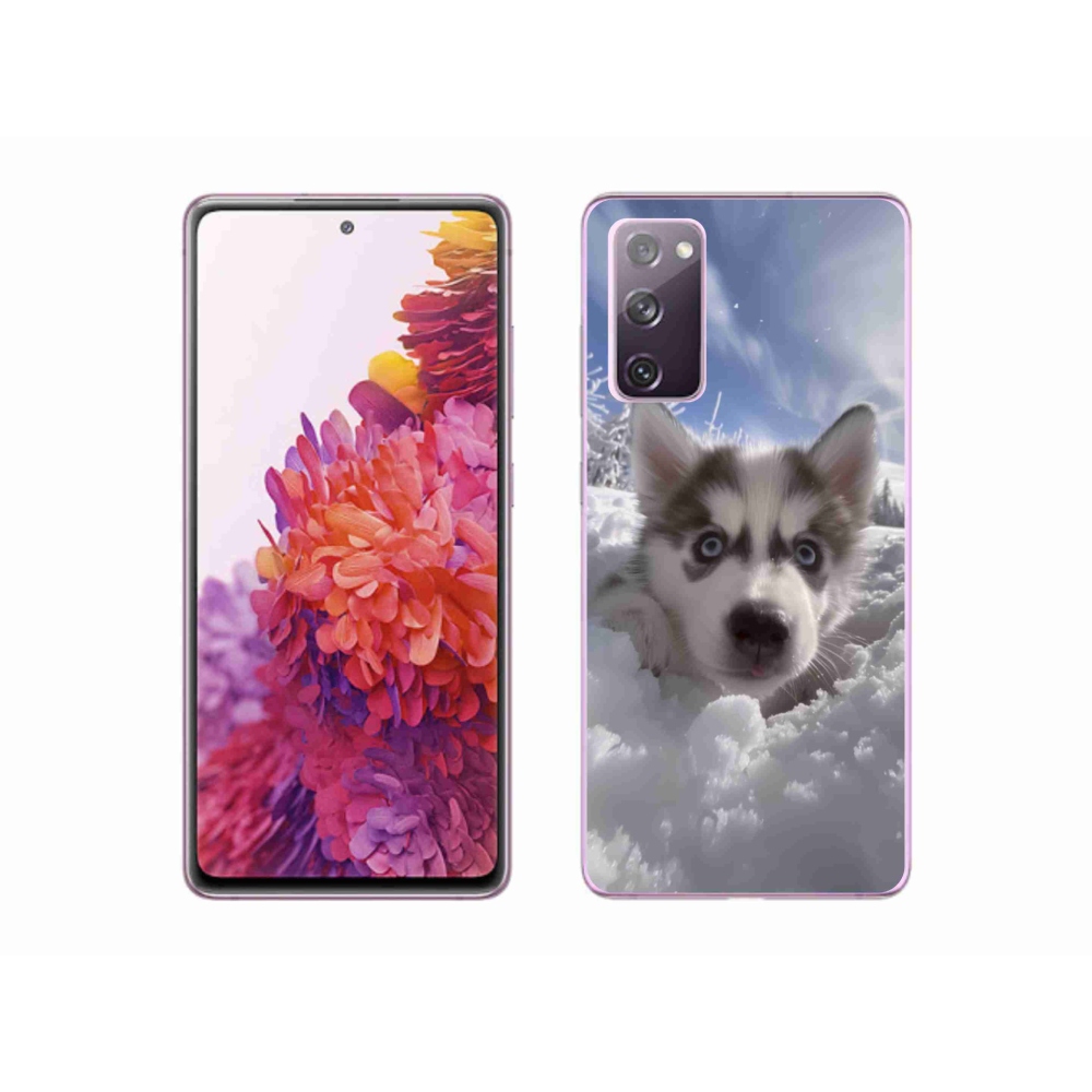Gelový kryt mmCase na Samsung Galaxy S20 FE - husky ve sněhu