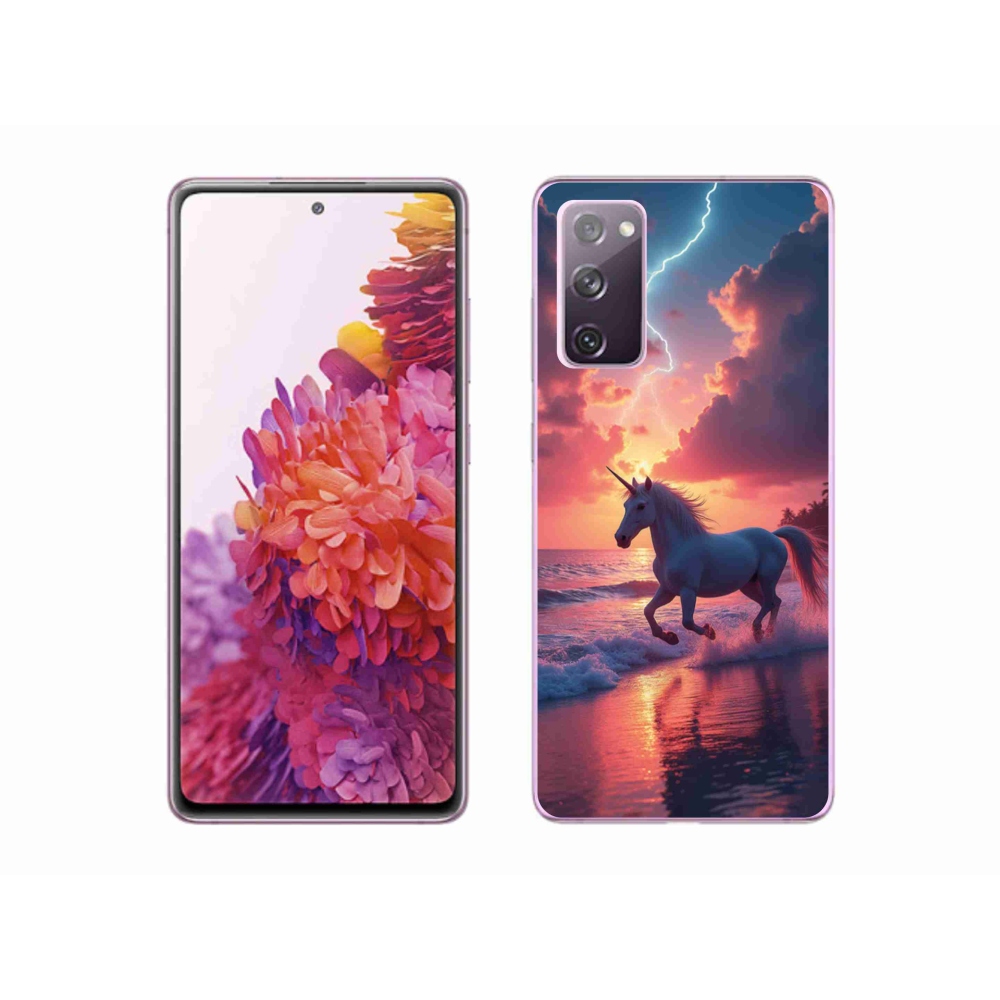 Gelový kryt mmCase na Samsung Galaxy S20 FE - jednorožec na pláži