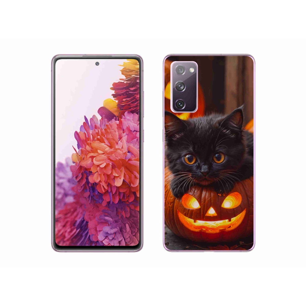 Gelový kryt mmCase na Samsung Galaxy S20 FE - kotě a dýně