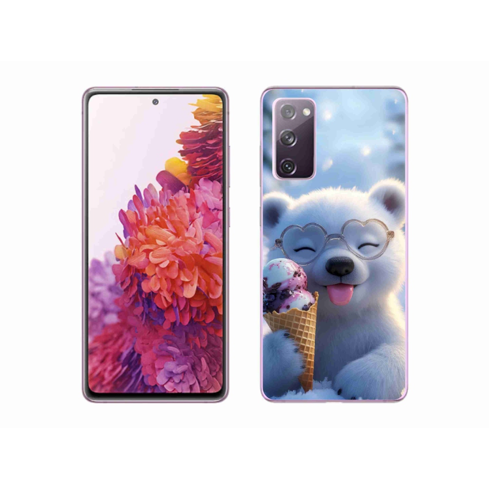 Gelový kryt mmCase na Samsung Galaxy S20 FE - medvídek se zmrzlinou