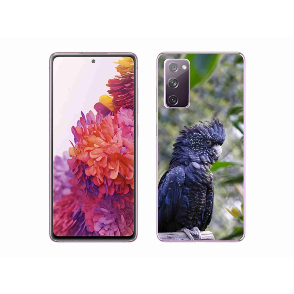 Gelový kryt mmCase na Samsung Galaxy S20 FE - papoušek kakadu černý