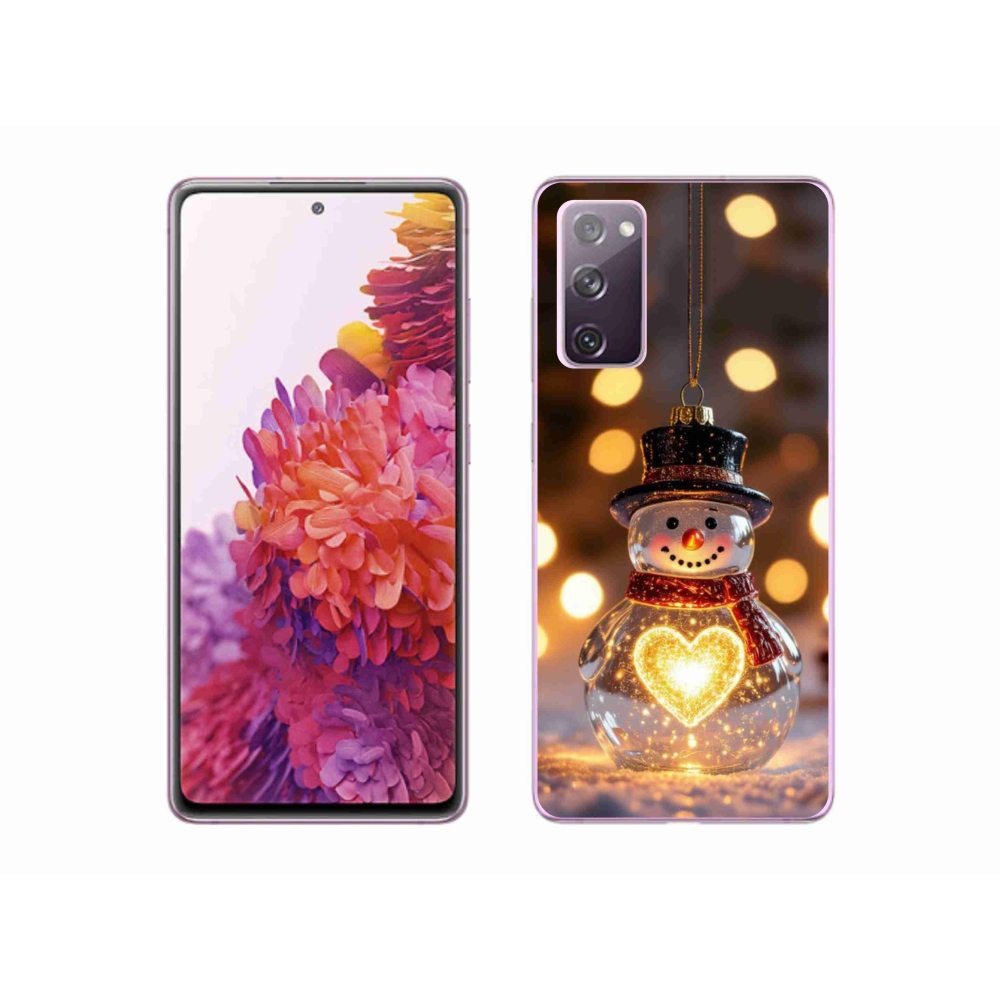 Gelový kryt mmCase na Samsung Galaxy S20 FE - svítící vánoční sněhulák