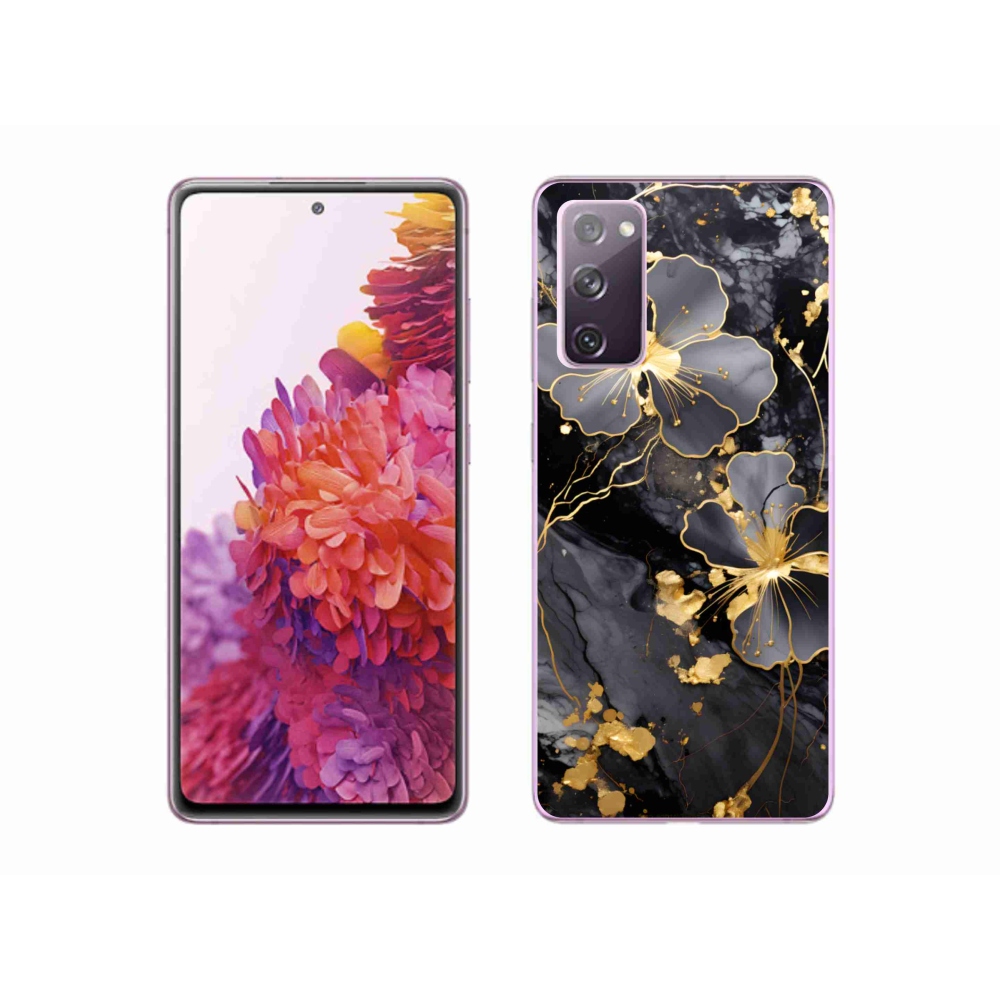 Gelový kryt mmCase na Samsung Galaxy S20 FE - zlaté květy