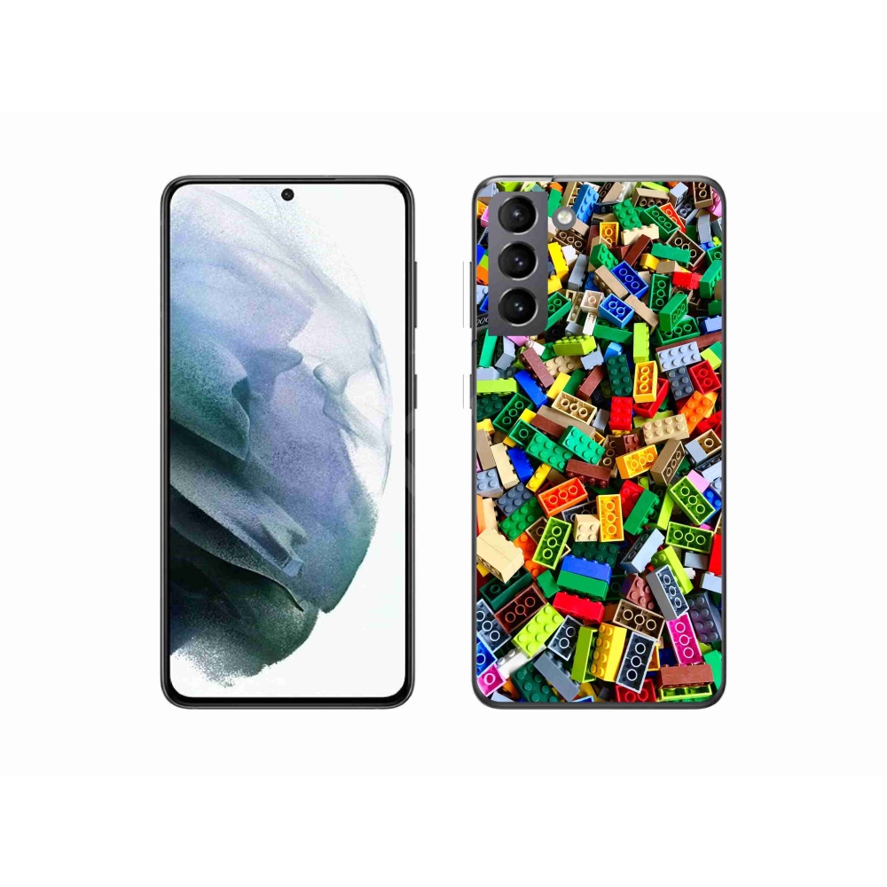 Gelový kryt mmCase na Samsung Galaxy S21 - barevné stavební kostky
