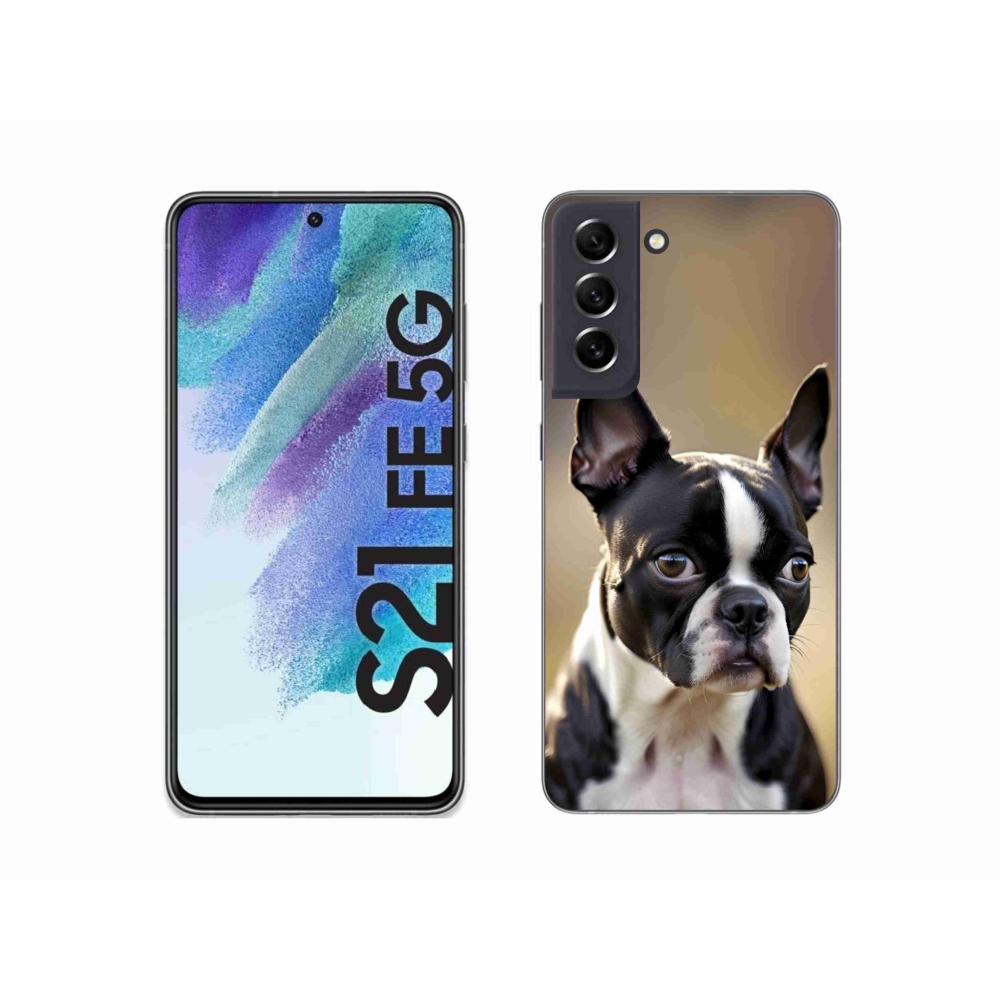 Gelový kryt mmCase na Samsung Galaxy S21 FE 5G - bostonský teriér