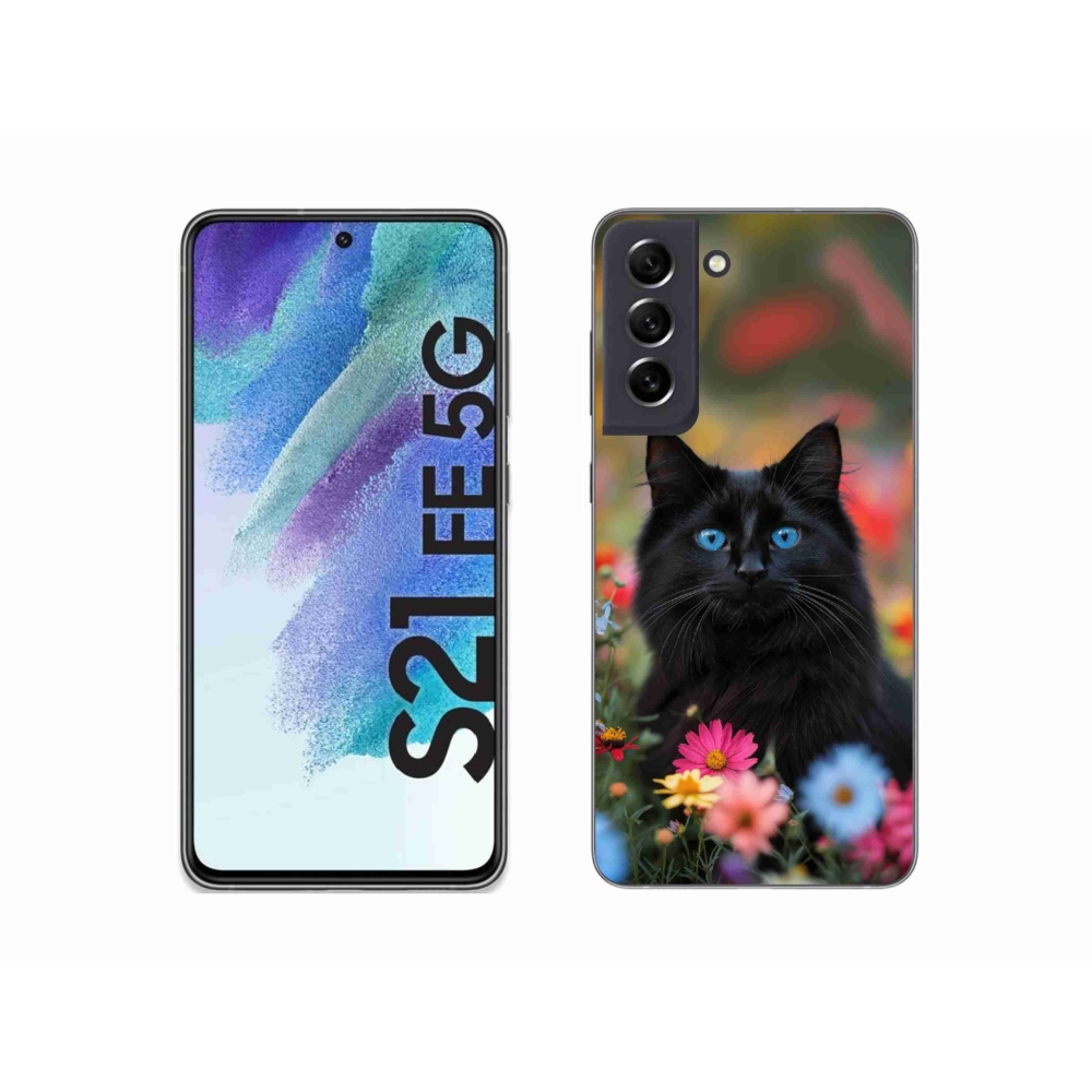 Gelový kryt mmCase na Samsung Galaxy S21 FE 5G - černé kotě 4