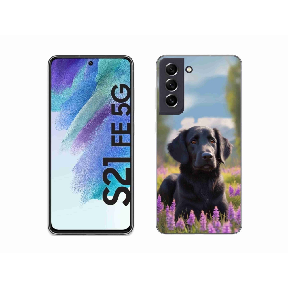 Gelový kryt mmCase na Samsung Galaxy S21 FE 5G - elegantní černý retrívr