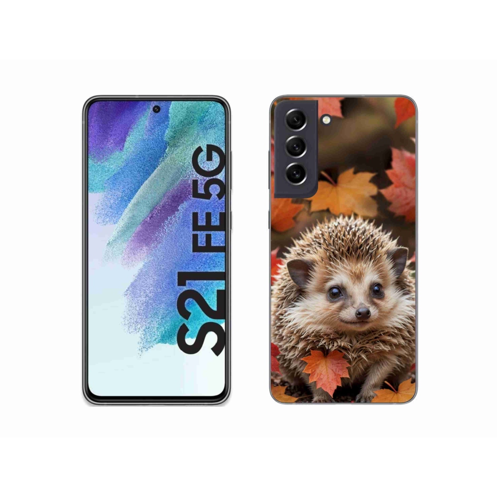 Gelový kryt mmCase na Samsung Galaxy S21 FE 5G - ježek v listí