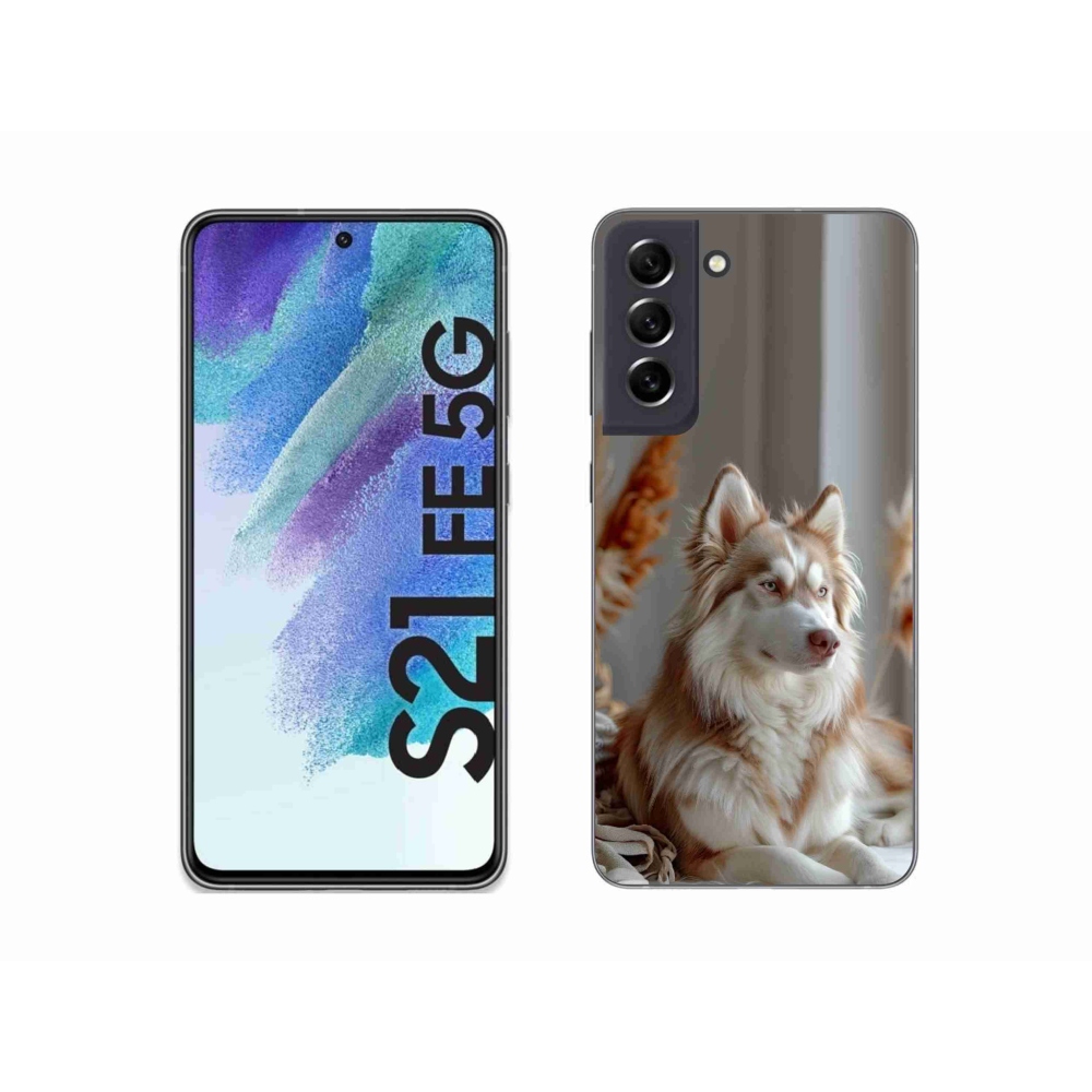 Gelový kryt mmCase na Samsung Galaxy S21 FE 5G - klidný sibiřský husky