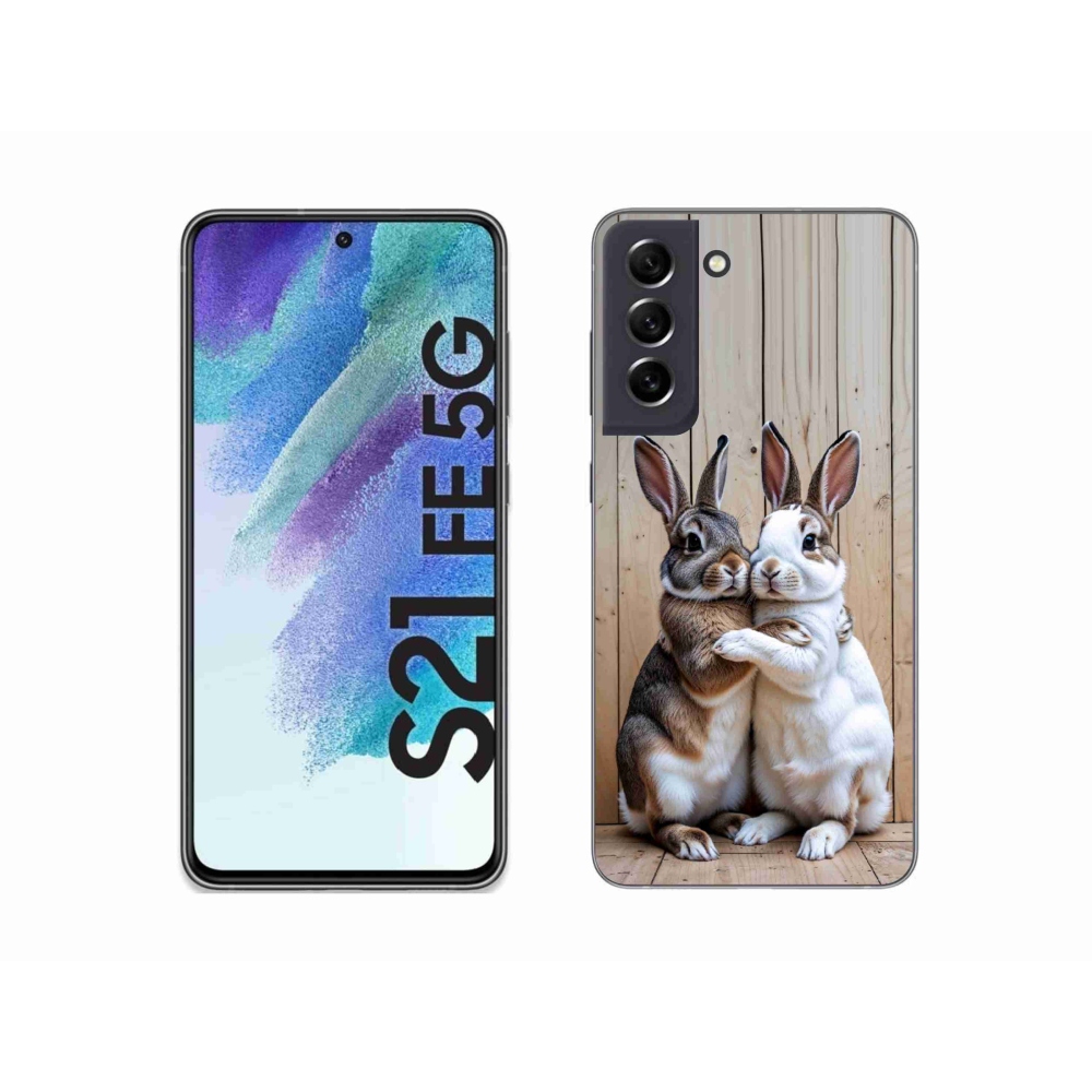 Gelový kryt mmCase na Samsung Galaxy S21 FE 5G - králičí pár