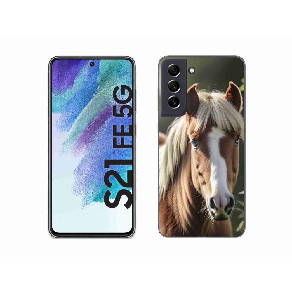 Gelový kryt mmCase na Samsung Galaxy S21 FE 5G - kůň se světlou hřívou