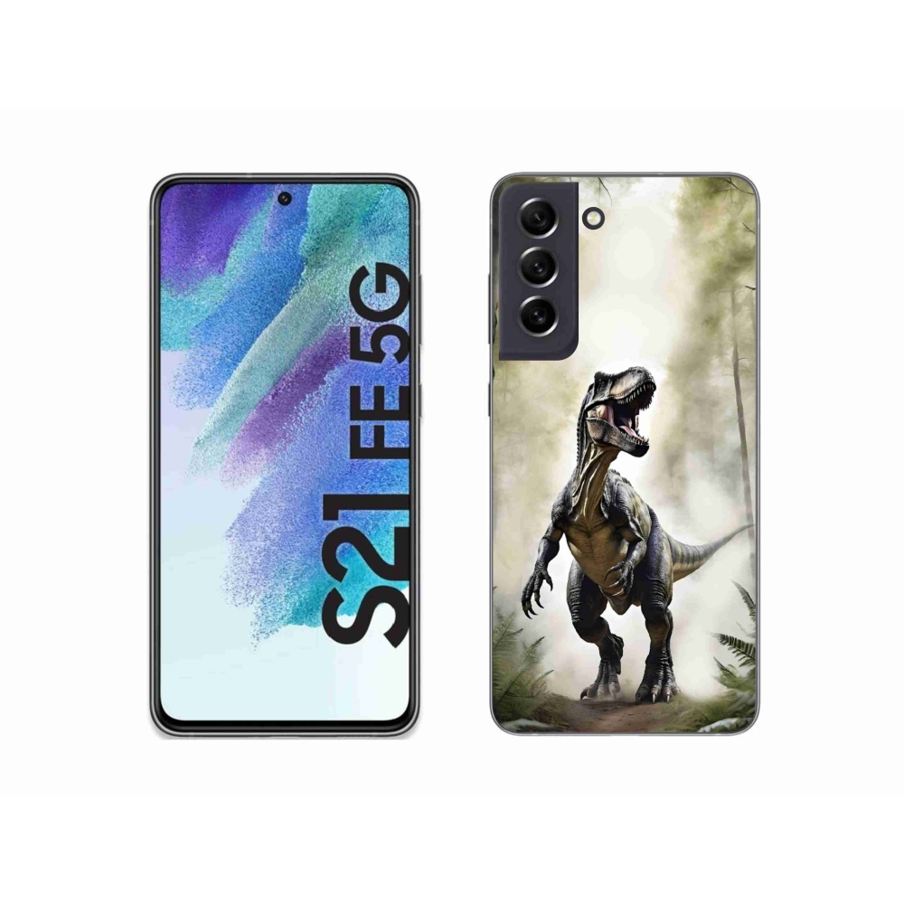 Gelový kryt mmCase na Samsung Galaxy S21 FE 5G - naštvaný T-Rex
