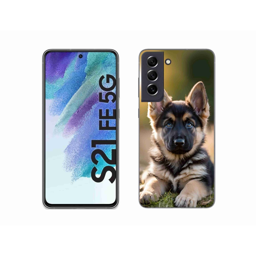 Gelový kryt mmCase na Samsung Galaxy S21 FE 5G - německý ovčák v přírodě