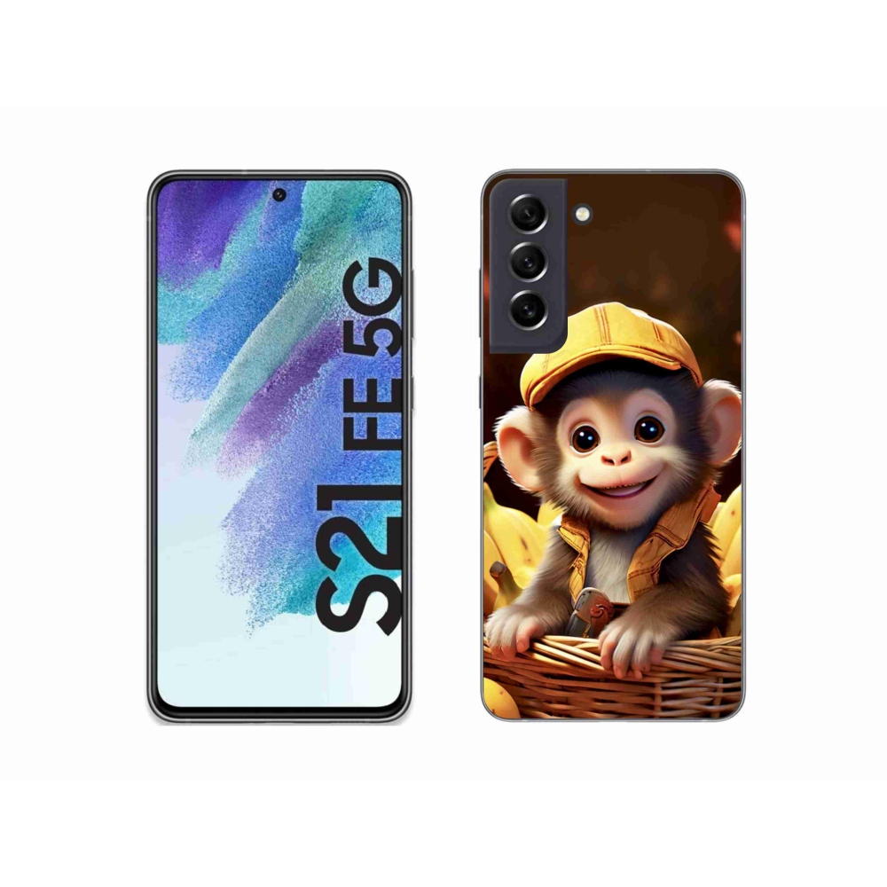 Gelový kryt mmCase na Samsung Galaxy S21 FE 5G - opice v košíku