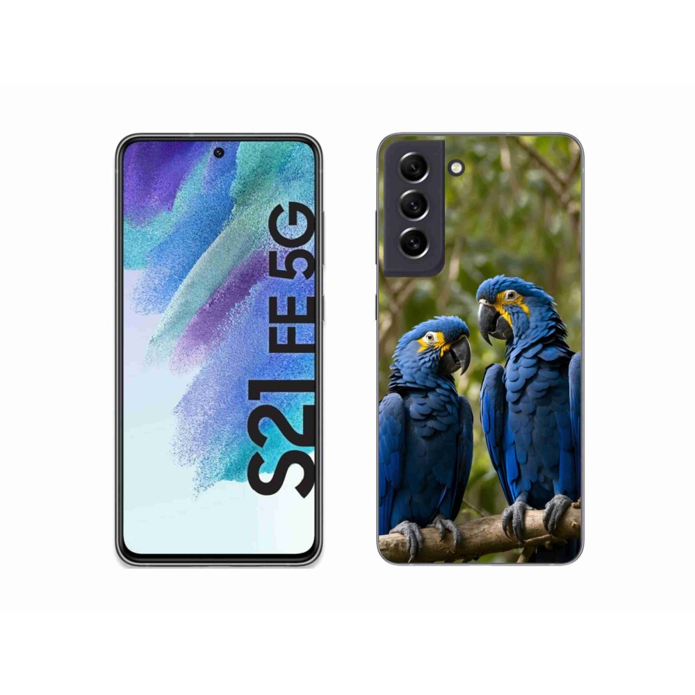 Gelový kryt mmCase na Samsung Galaxy S21 FE 5G - papouščí duo