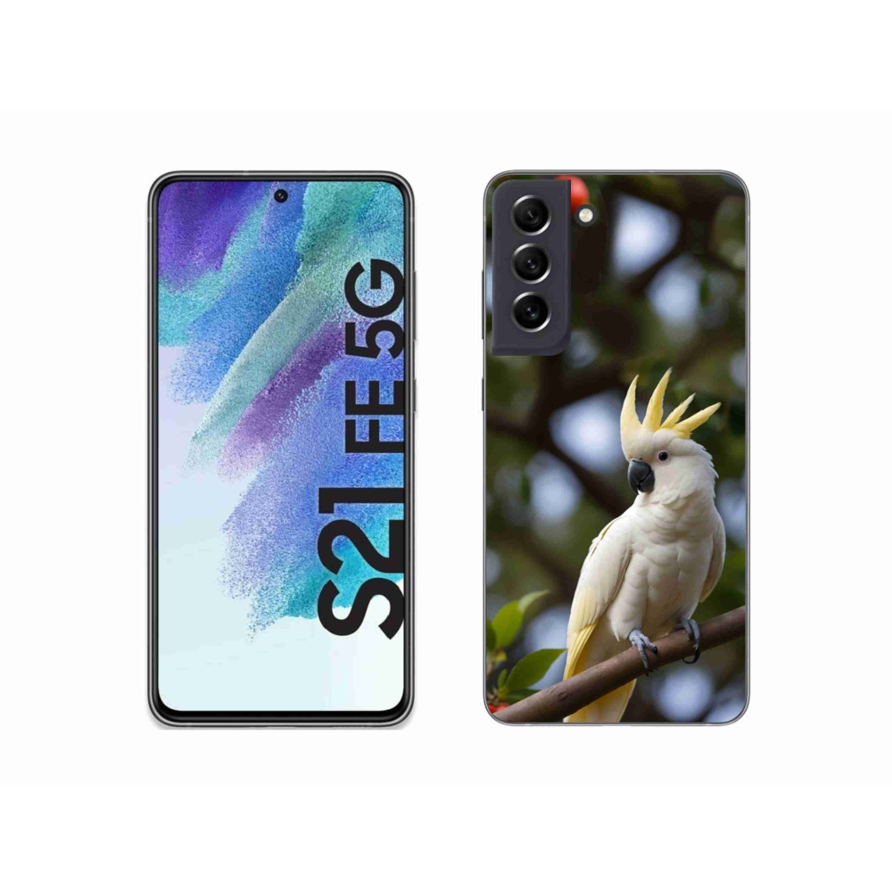 Gelový kryt mmCase na Samsung Galaxy S21 FE 5G - papoušek kakadu 3
