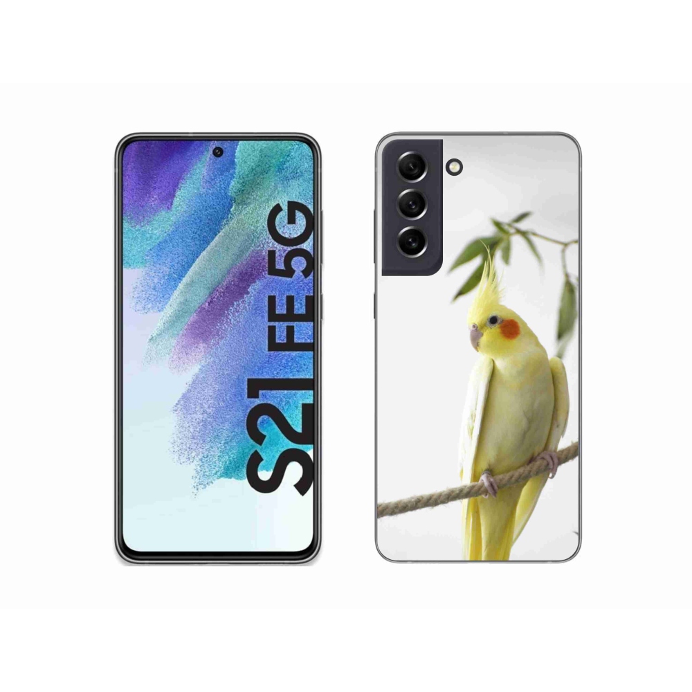 Gelový kryt mmCase na Samsung Galaxy S21 FE 5G - papoušek korela chocholatá
