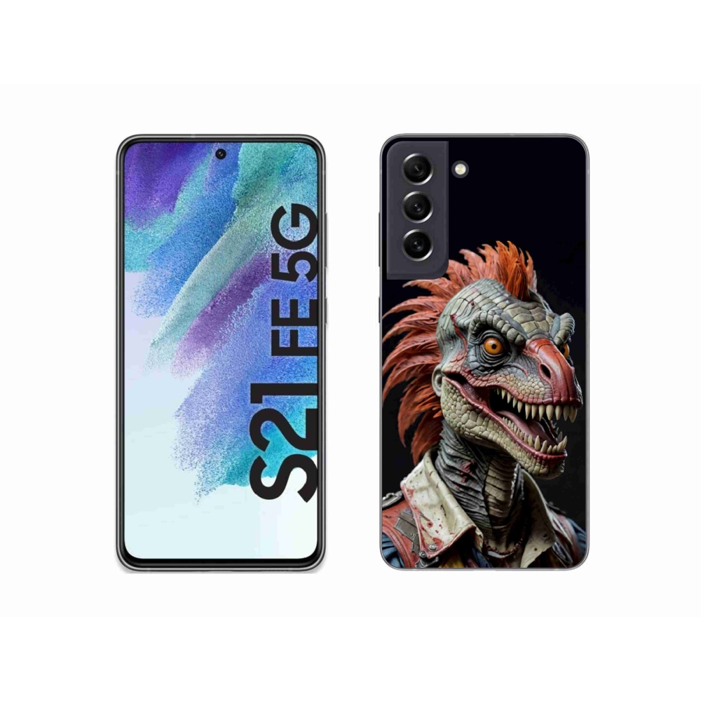 Gelový kryt mmCase na Samsung Galaxy S21 FE 5G - punk dinosaurus