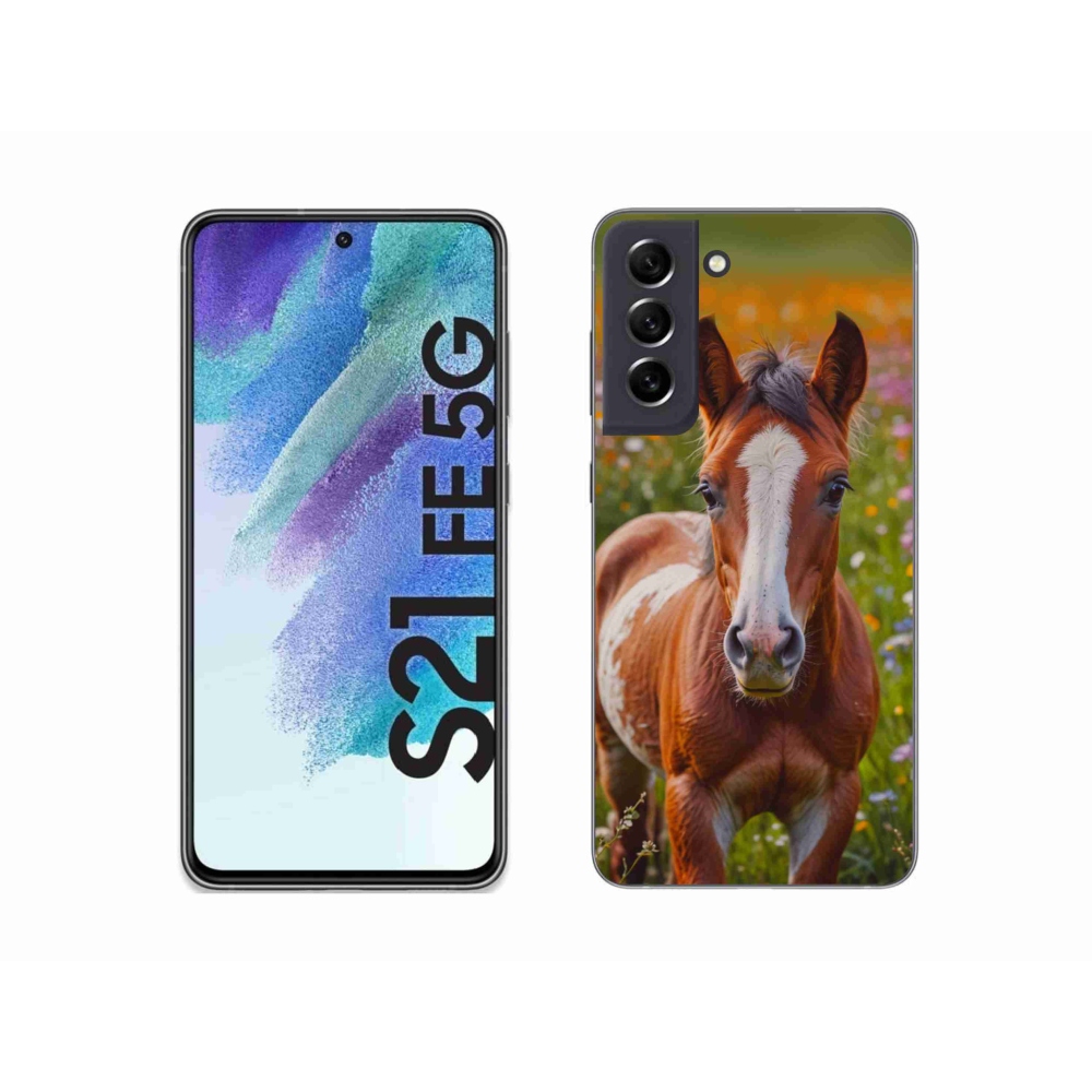 Gelový kryt mmCase na Samsung Galaxy S21 FE 5G - roztomilé hříbě