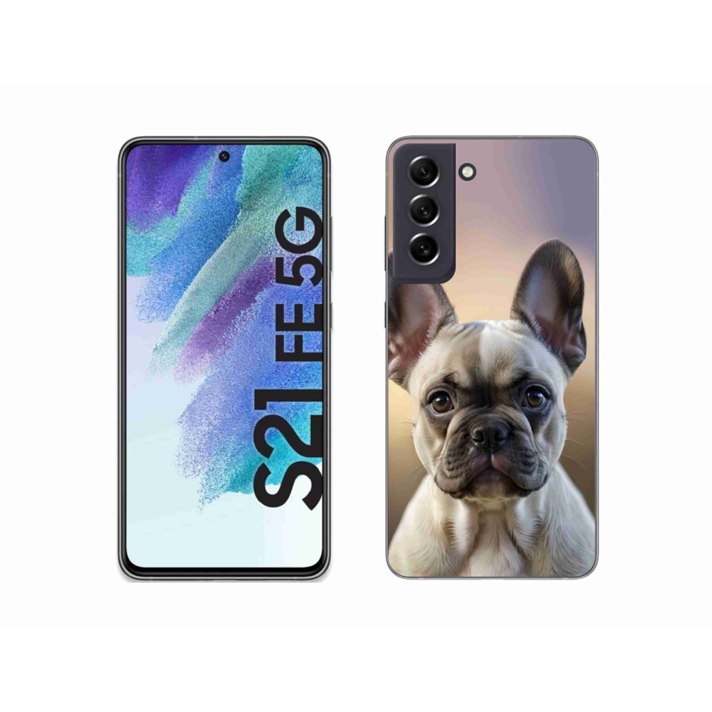 Gelový kryt mmCase na Samsung Galaxy S21 FE 5G - roztomilý francouzský buldoček