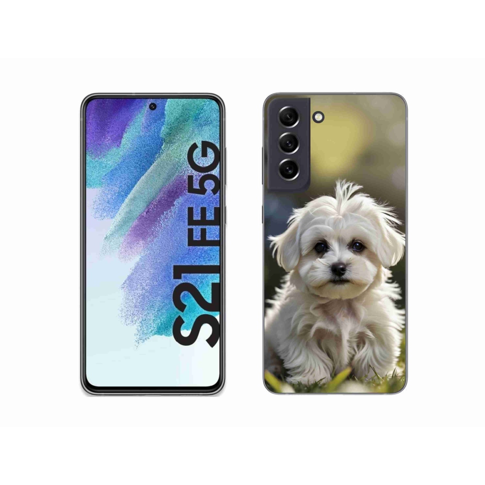 Gelový kryt mmCase na Samsung Galaxy S21 FE 5G - roztomilý maltézský psík