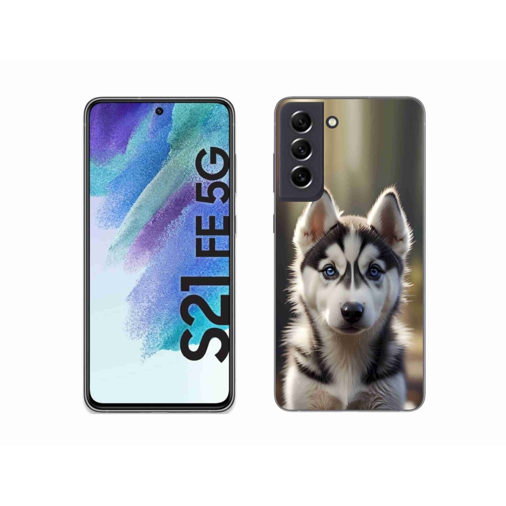 Gelový kryt mmCase na Samsung Galaxy S21 FE 5G - roztomilý sibiřský husky