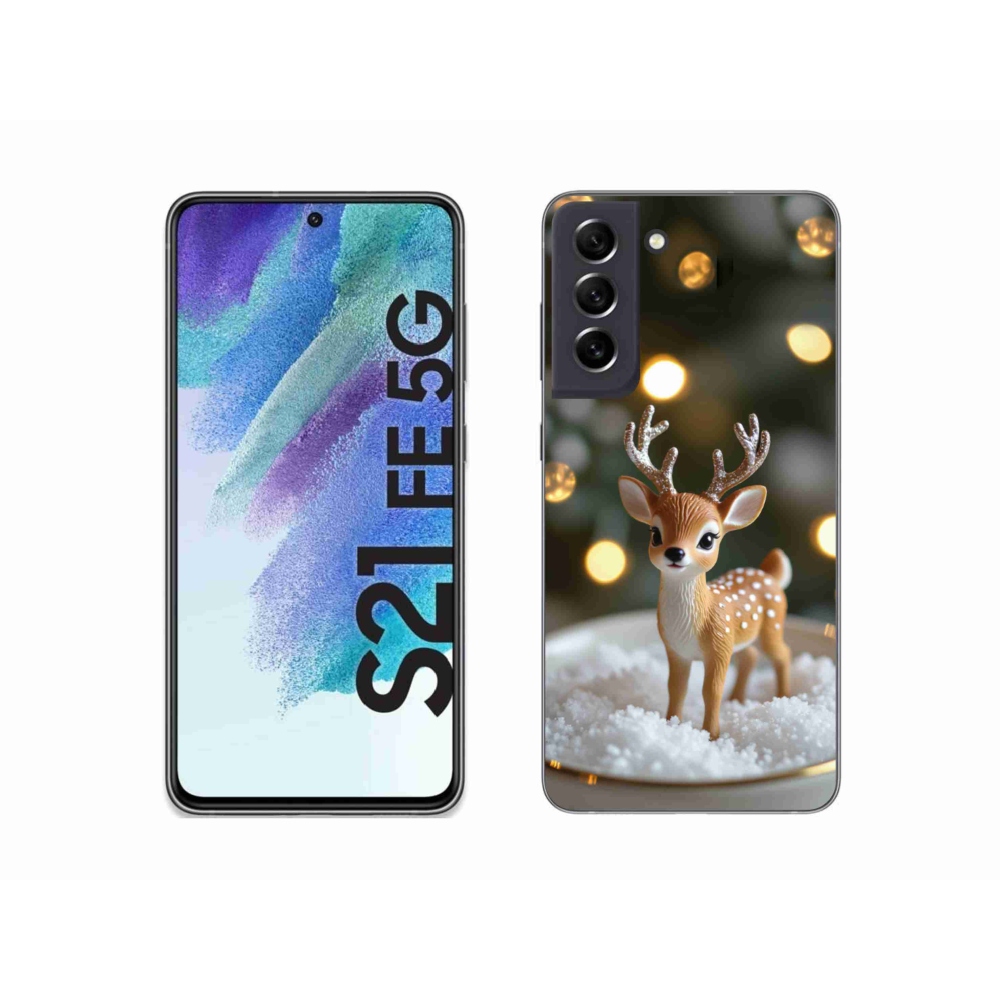 Gelový kryt mmCase na Samsung Galaxy S21 FE 5G - roztomilý vánoční jelen