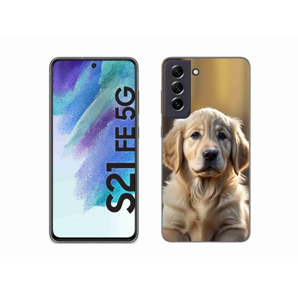 Gelový kryt mmCase na Samsung Galaxy S21 FE 5G - roztomilý zlatý retrívr
