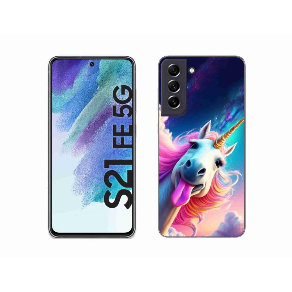 Gelový kryt mmCase na Samsung Galaxy S21 FE 5G - šílený jednorožec