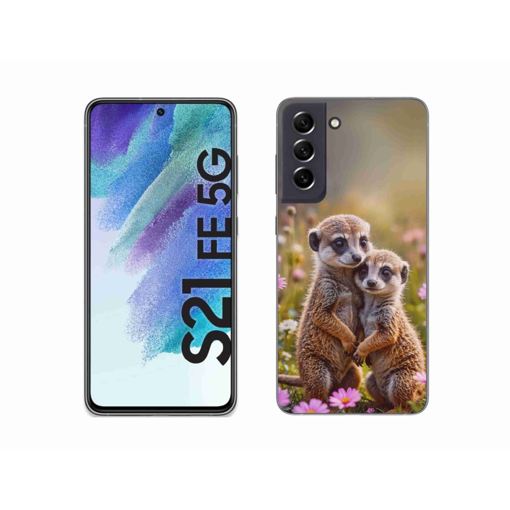 Gelový kryt mmCase na Samsung Galaxy S21 FE 5G - surikatí duo