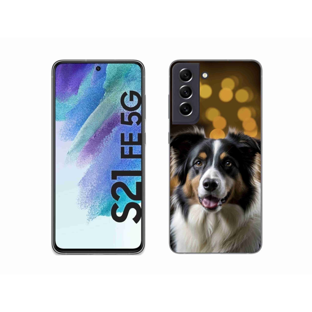 Gelový kryt mmCase na Samsung Galaxy S21 FE 5G - usměvavý australský ovčák