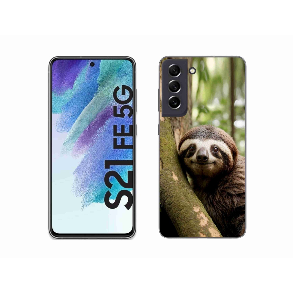 Gelový kryt mmCase na Samsung Galaxy S21 FE 5G - usměvavý lenochod
