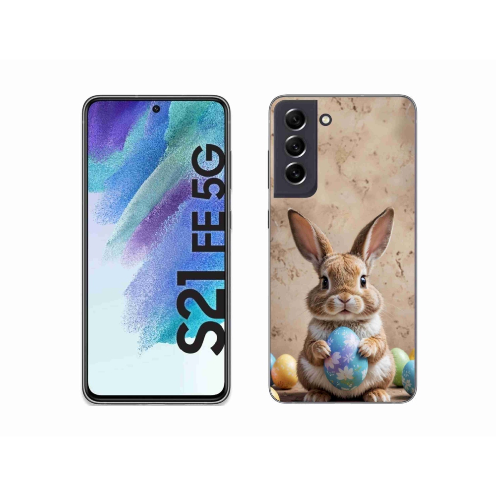 Gelový kryt mmCase na Samsung Galaxy S21 FE 5G - velikonoční králíček