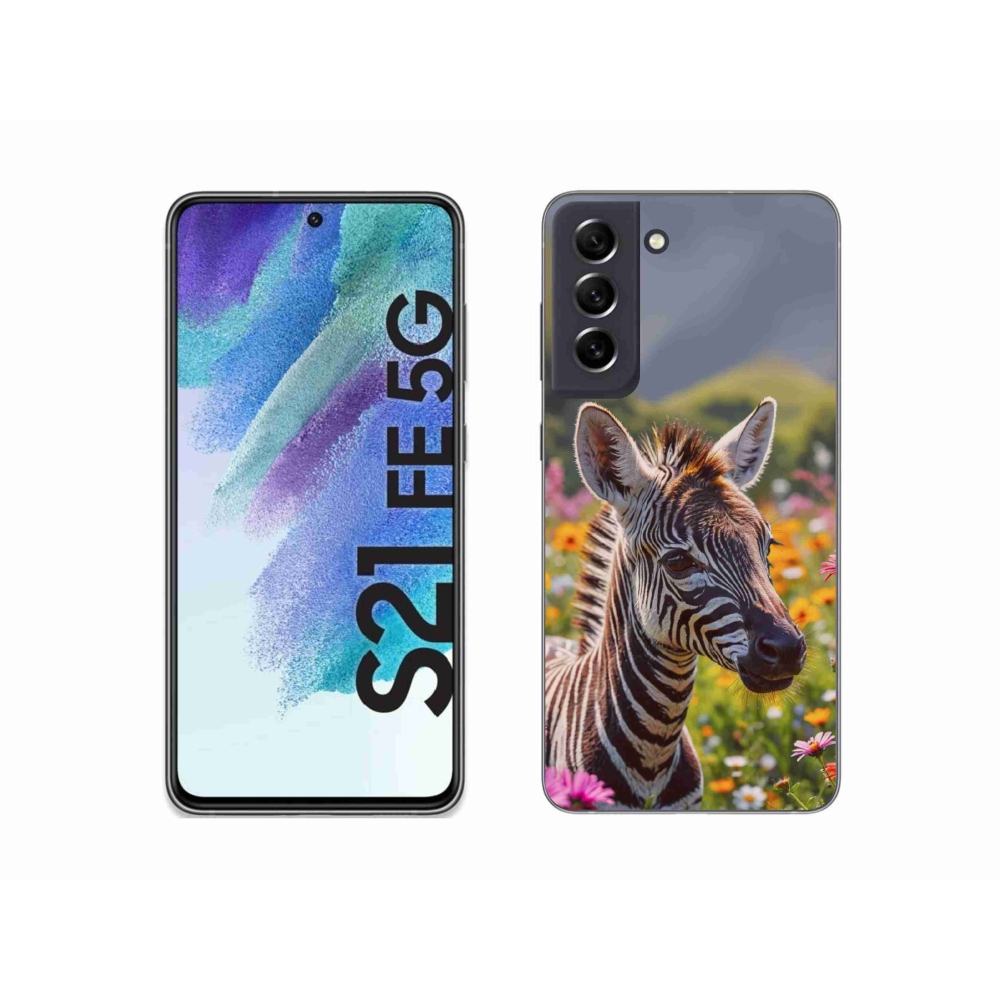Gelový kryt mmCase na Samsung Galaxy S21 FE 5G - zebra na louce