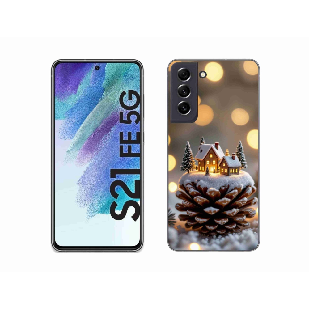 Gelový kryt mmCase na Samsung Galaxy S21 FE 5G - zimní vesnička