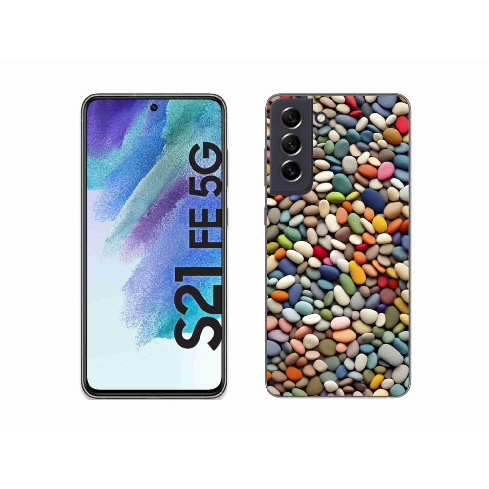 Gelový kryt mmCase na Samsung Galaxy S21 FE - barevné kamínky 2