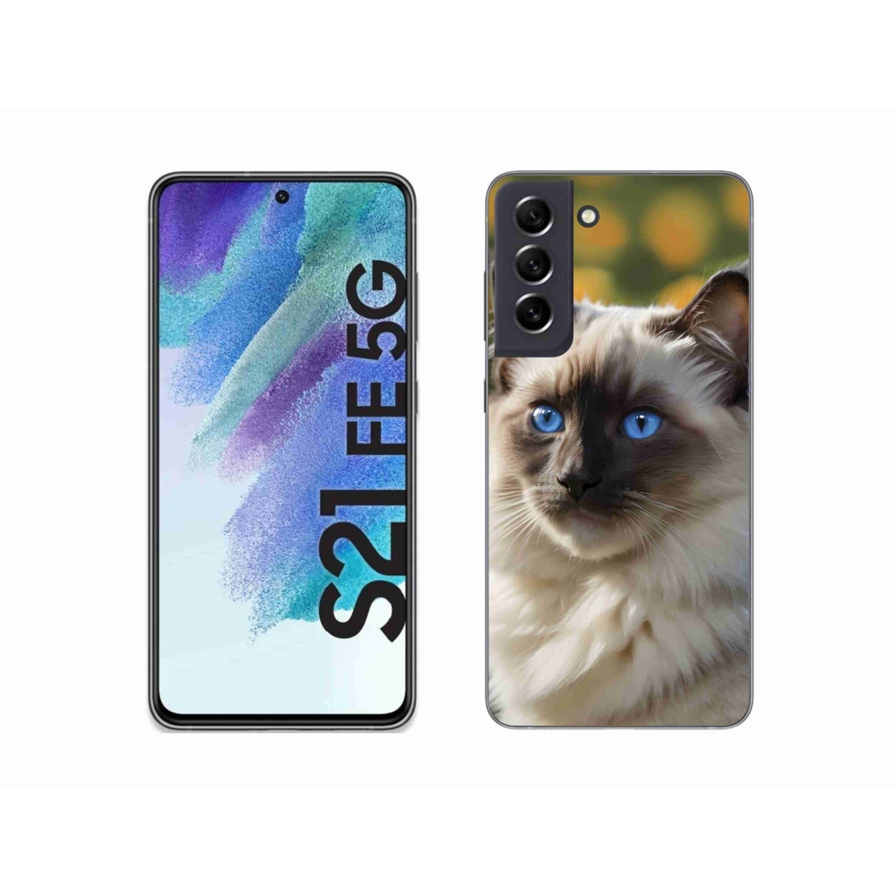 Gelový kryt mmCase na Samsung Galaxy S21 FE - bílý ragdoll