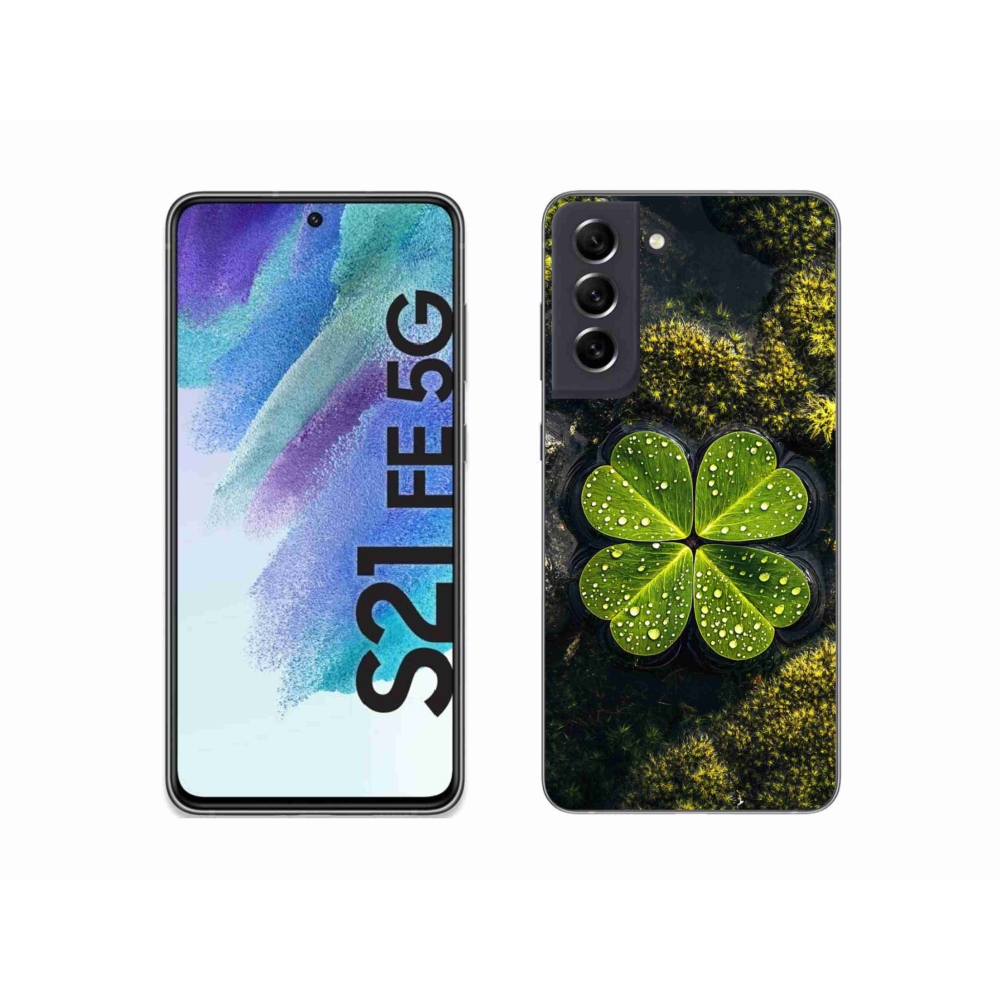 Gelový kryt mmCase na Samsung Galaxy S21 FE - čtyřlístek